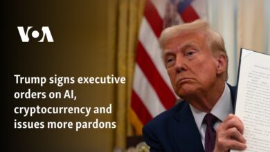 Trump signs executive orders on artificial intelligence, cryptocurrency and more pardon issues