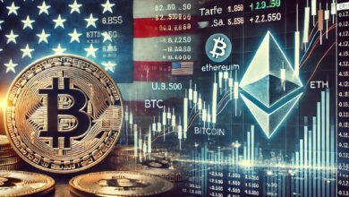 Bitcoin and ethereum move in Lockstep with American stocks where the concerns of tariffs are on the markets