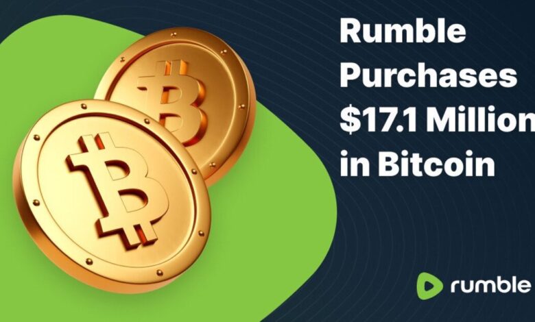 Rumble gets $ 17.1 million in Bitcoin within the Treasury Strategy